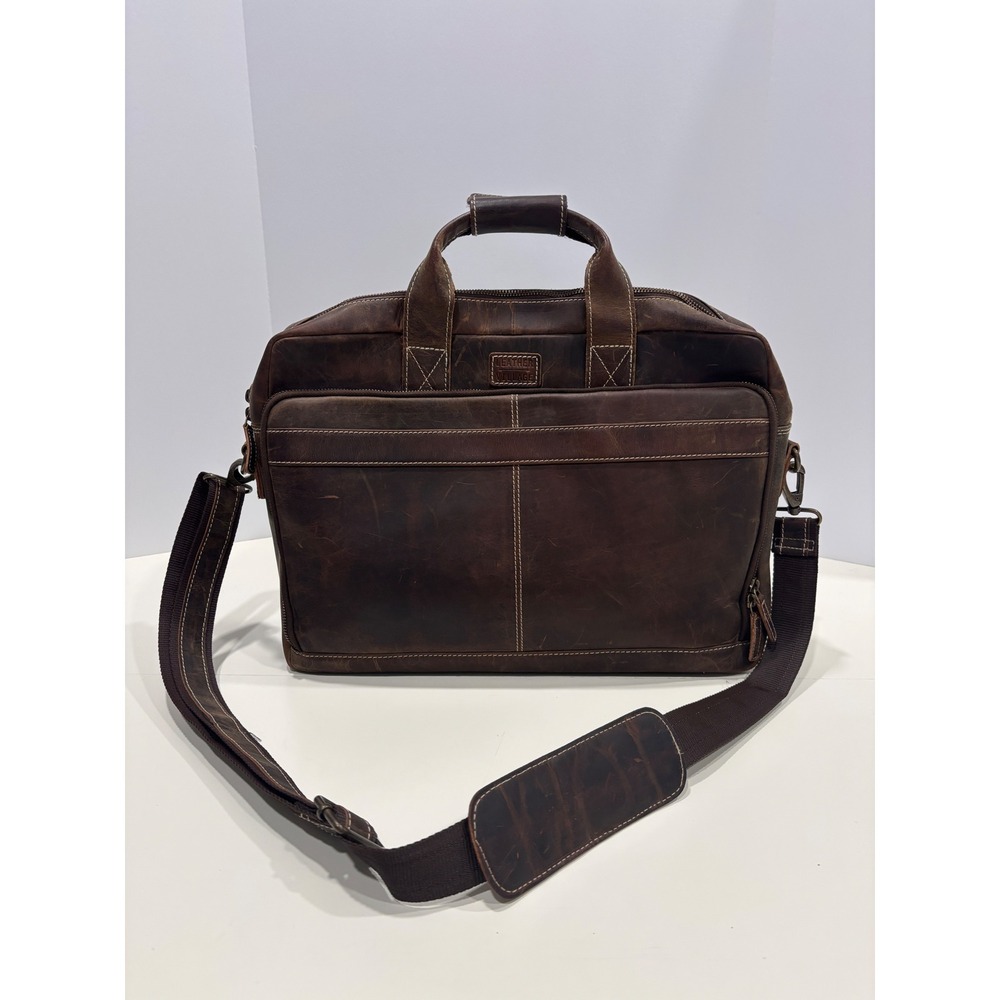 Leather Village Dark Brown Distressed Leather Briefcase Messenger Bag Laptop Bag
